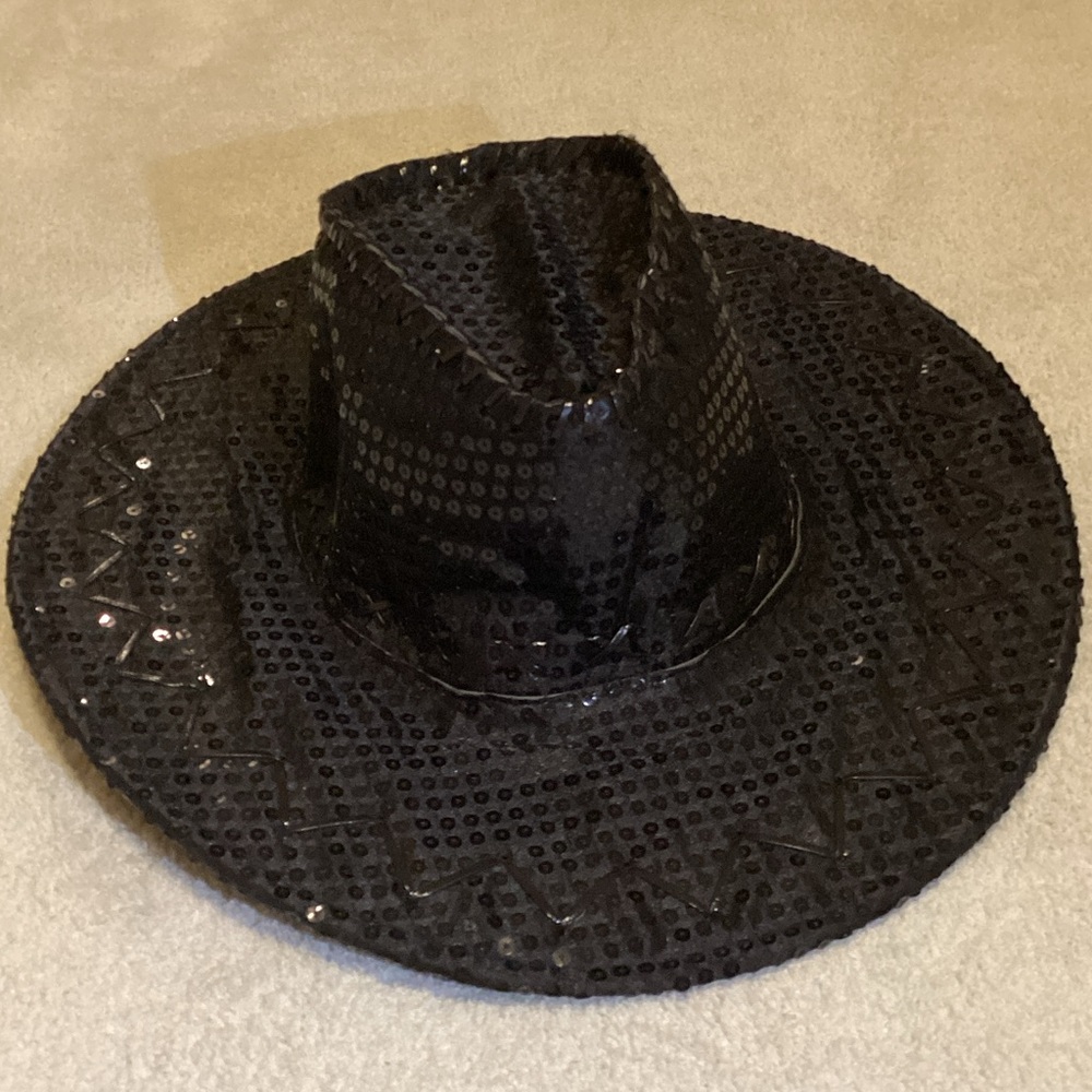 Black Sequin shiny Cowboy Hat